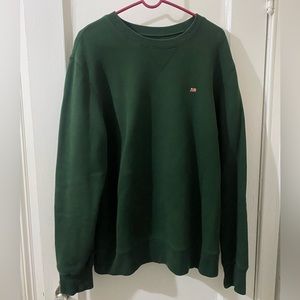Vintage Polo  Jeans Ralph Lauren Green Crew Sweatshirt, Flag Forest, Mens Lg.
